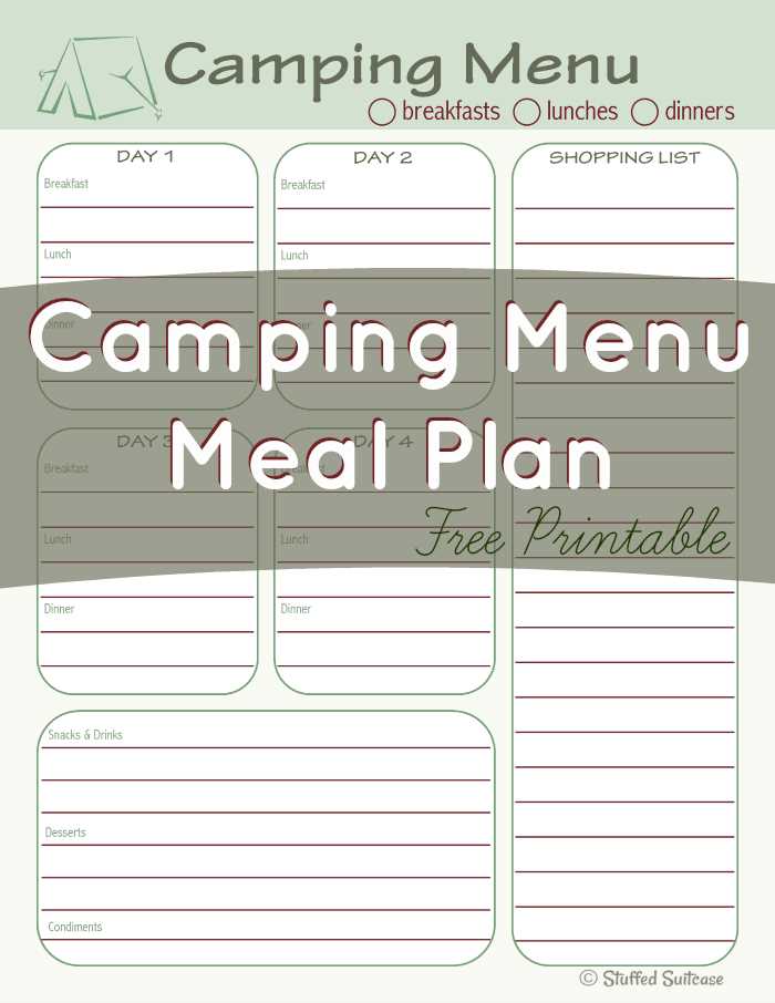 meal planning calendar template free