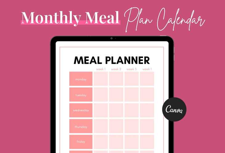 meal planning calendar template