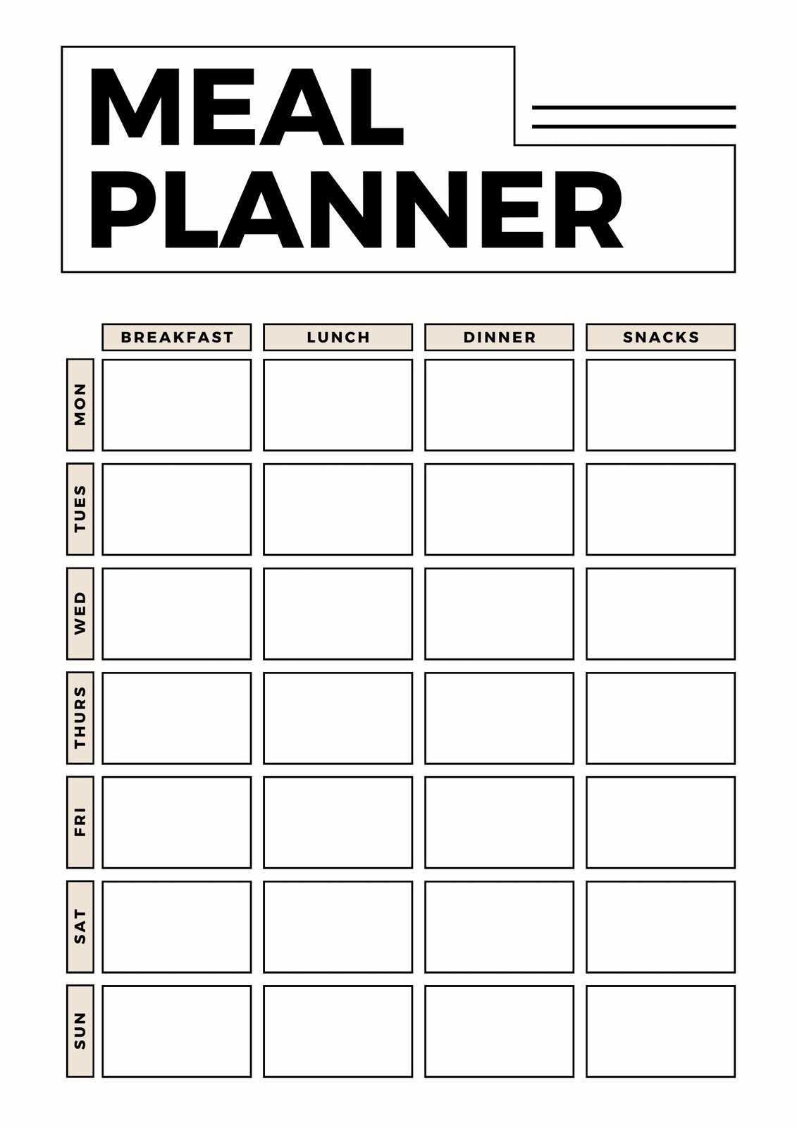 meal prep calendar template free