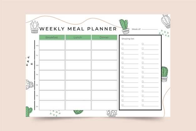 meal prep calendar template free