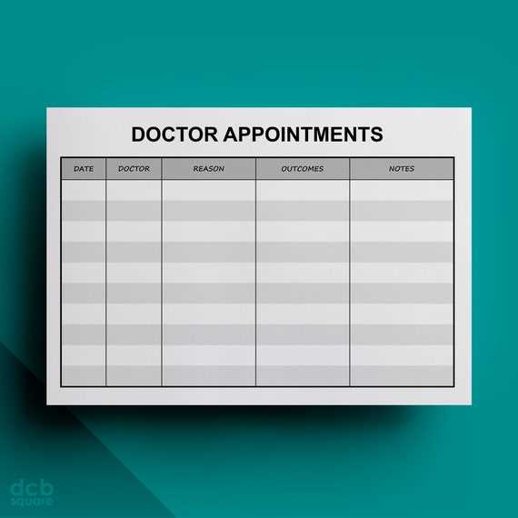 medical appointment calendar template