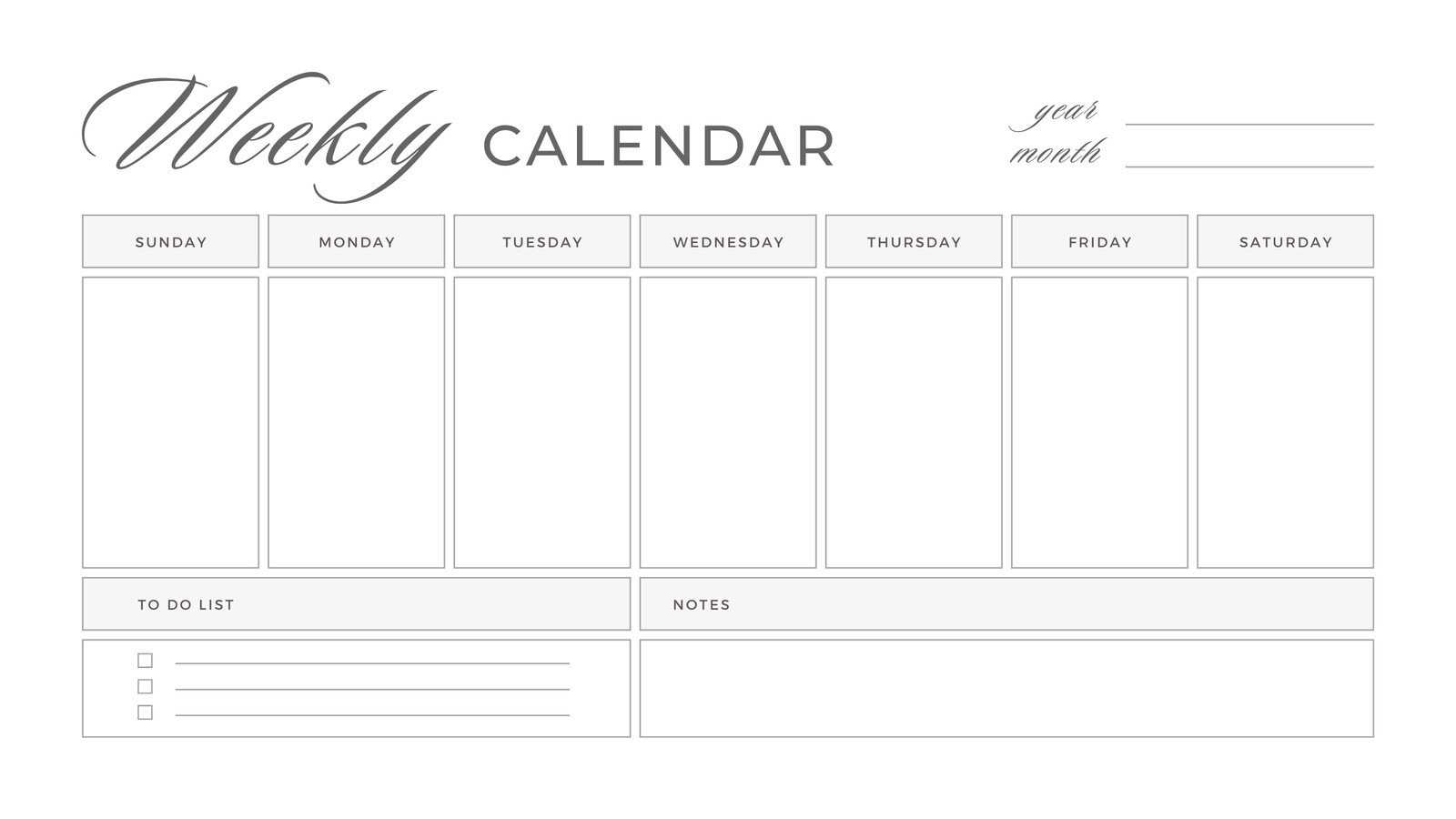 monday through saturday calendar template