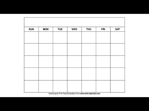 monday through sunday calendar template