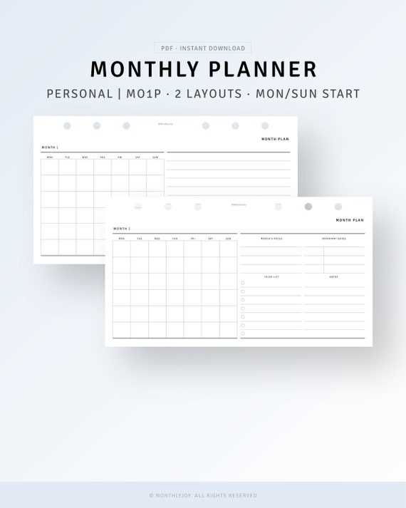 month at a glance blank calendar template