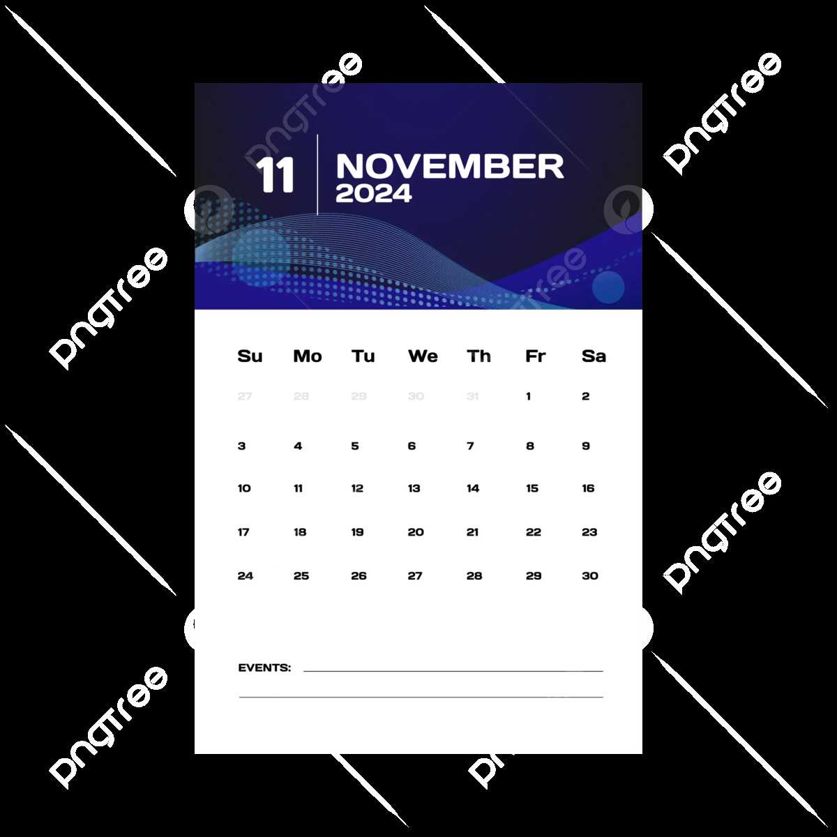 month of november calendar template