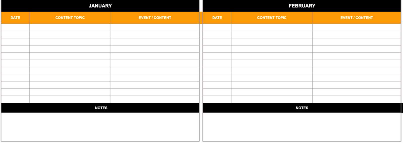 monthly booking calendar template