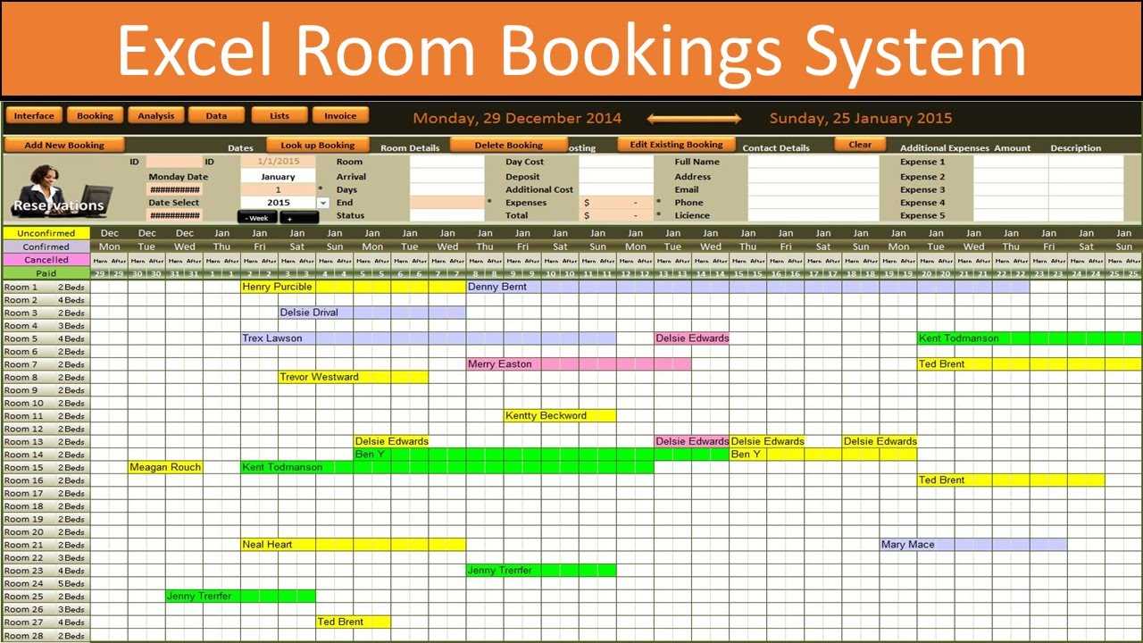 monthly booking calendar template