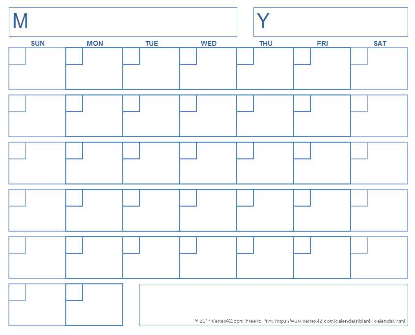 monthly calendar grid template