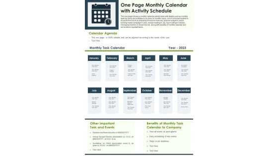 monthly calendar of activities template