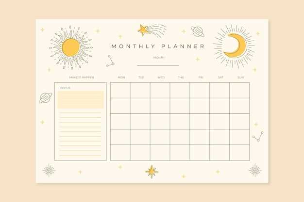 monthly calendar planner template