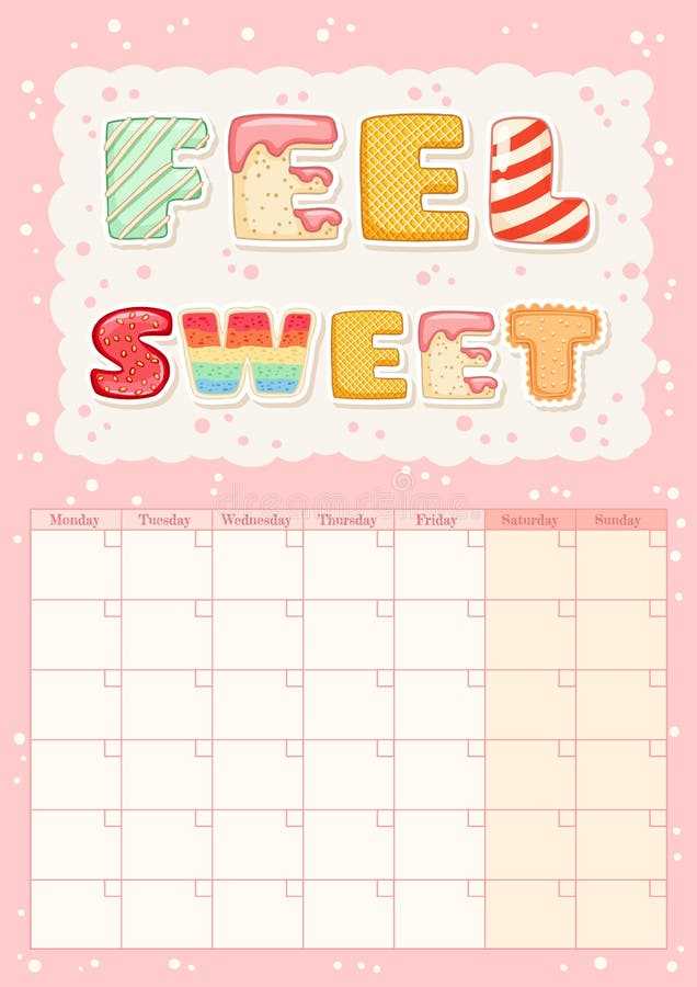 monthly calendar template cute