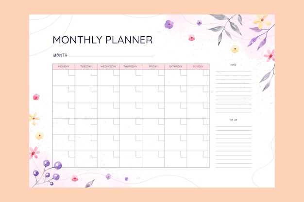 monthly calendar template download