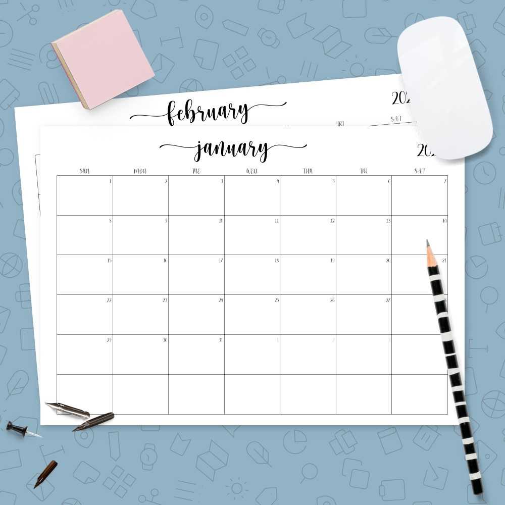 monthly calendar template printable