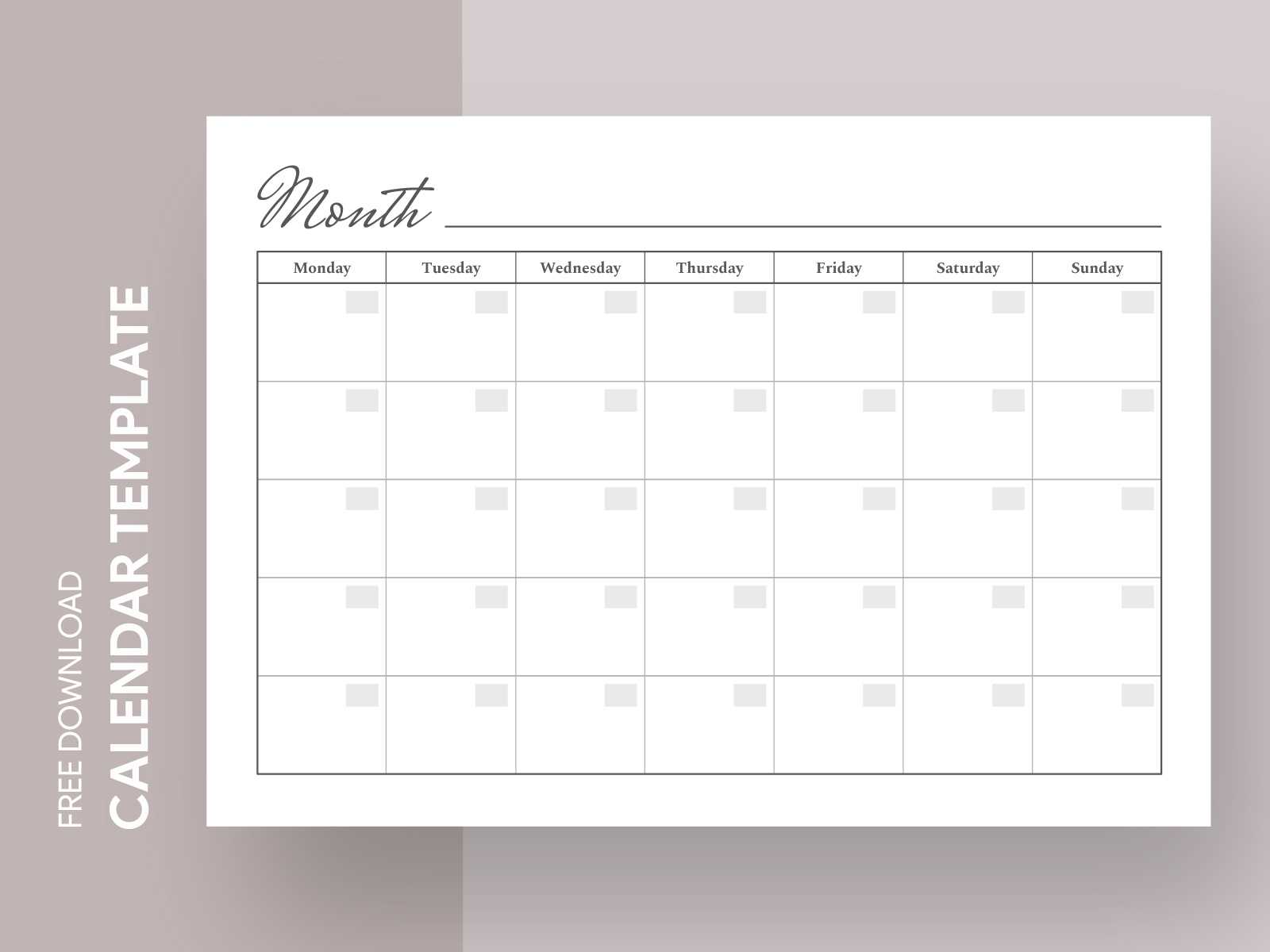 monthly calendar templates