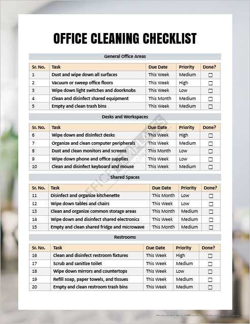 monthly cleaning calendar template