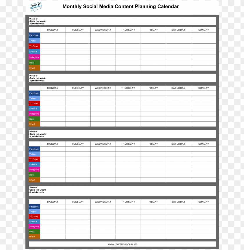 monthly content calendar template