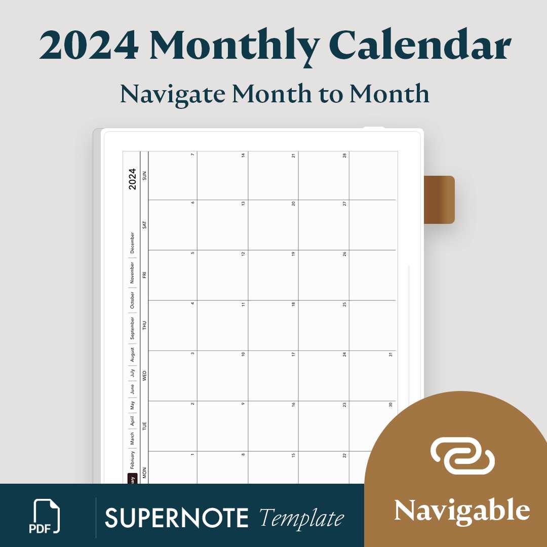 monthly free calendar template