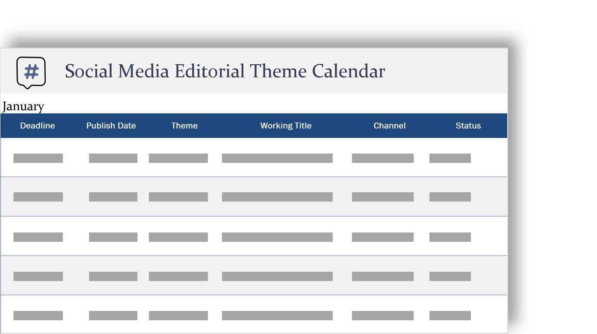 monthly social media calendar template