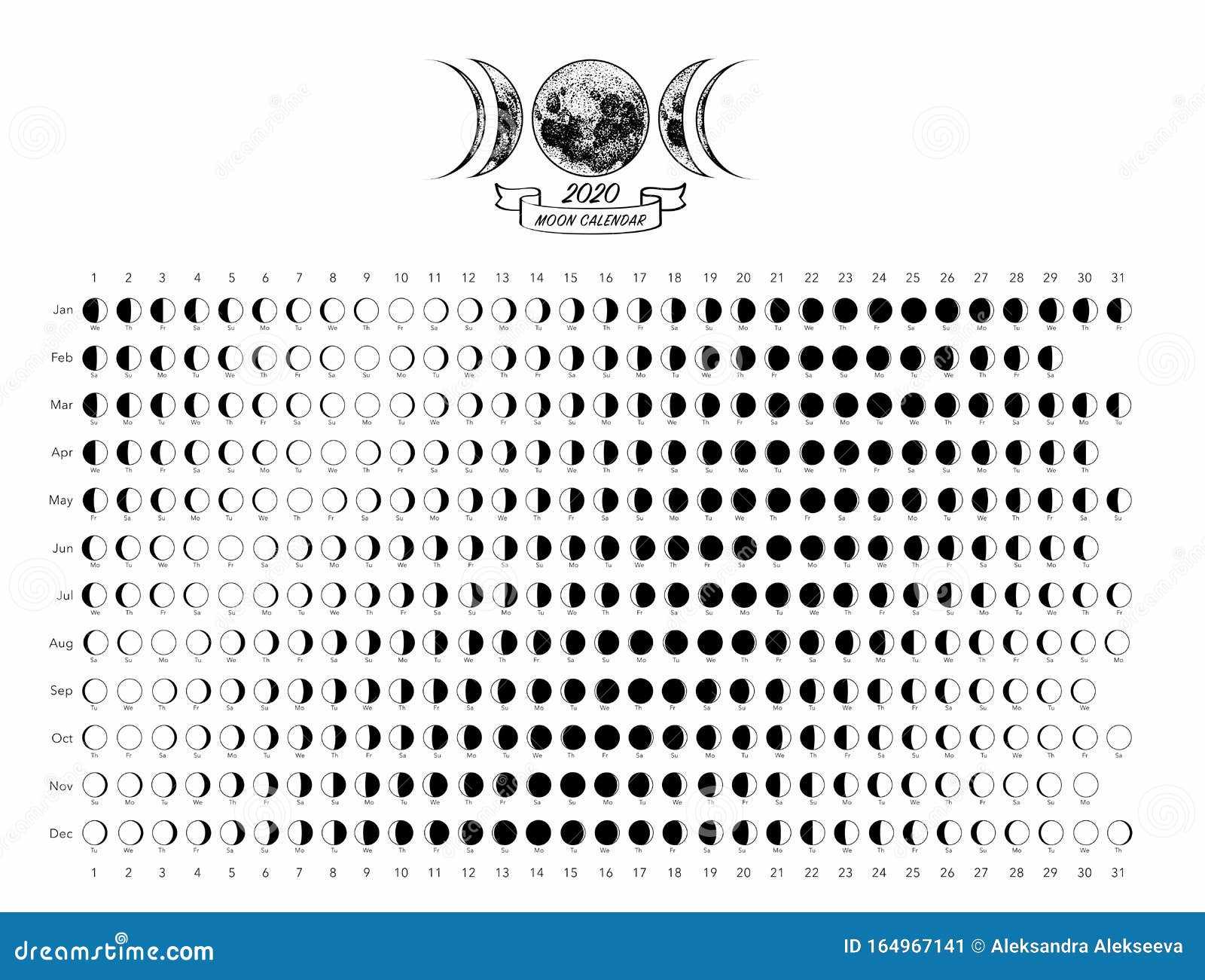 moon calendar template