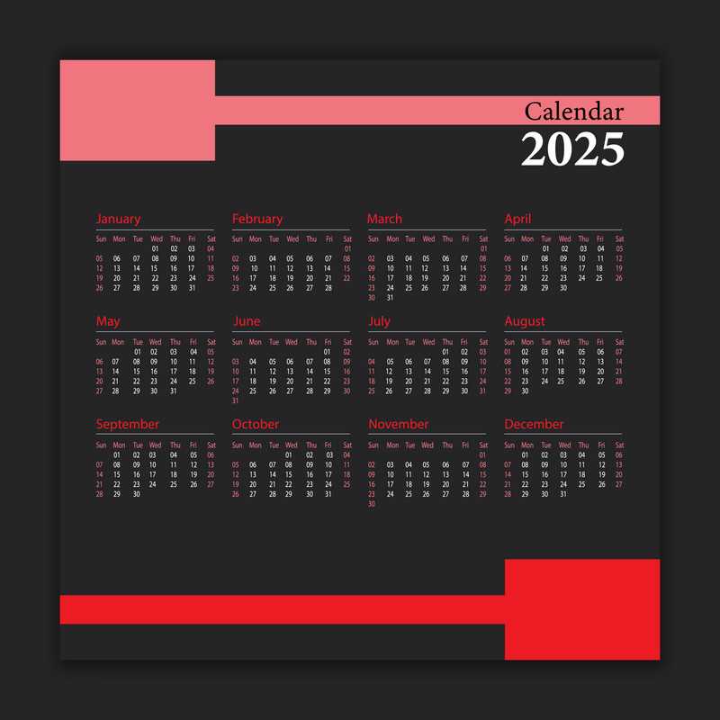 new year calendar template