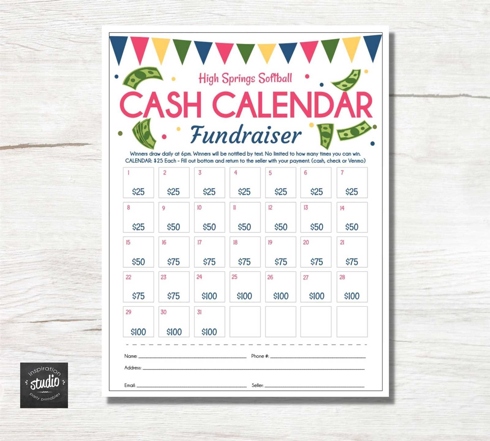 nonprofit fundraising calendar template