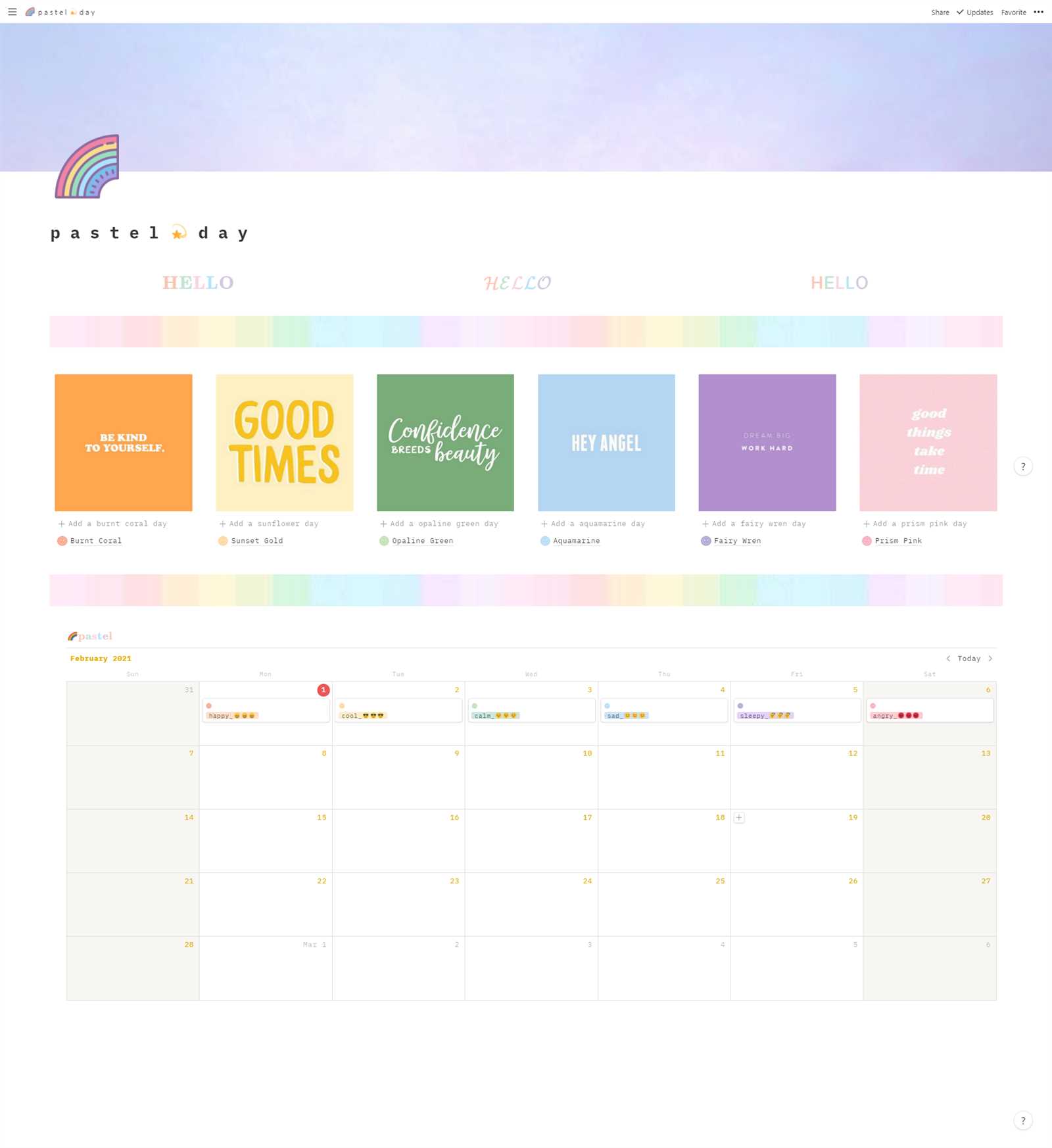 notion calendar templates free