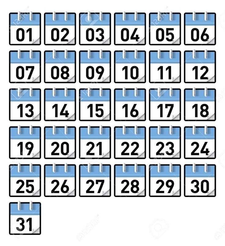 number calendar template