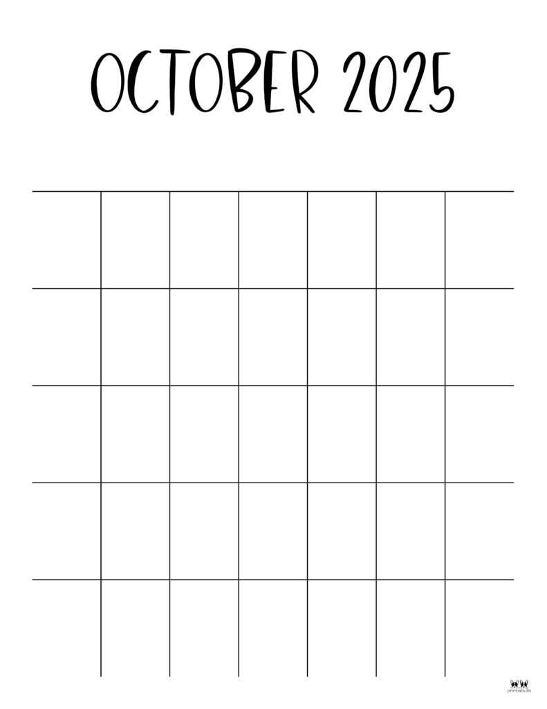 october 2025 monthly calendar template