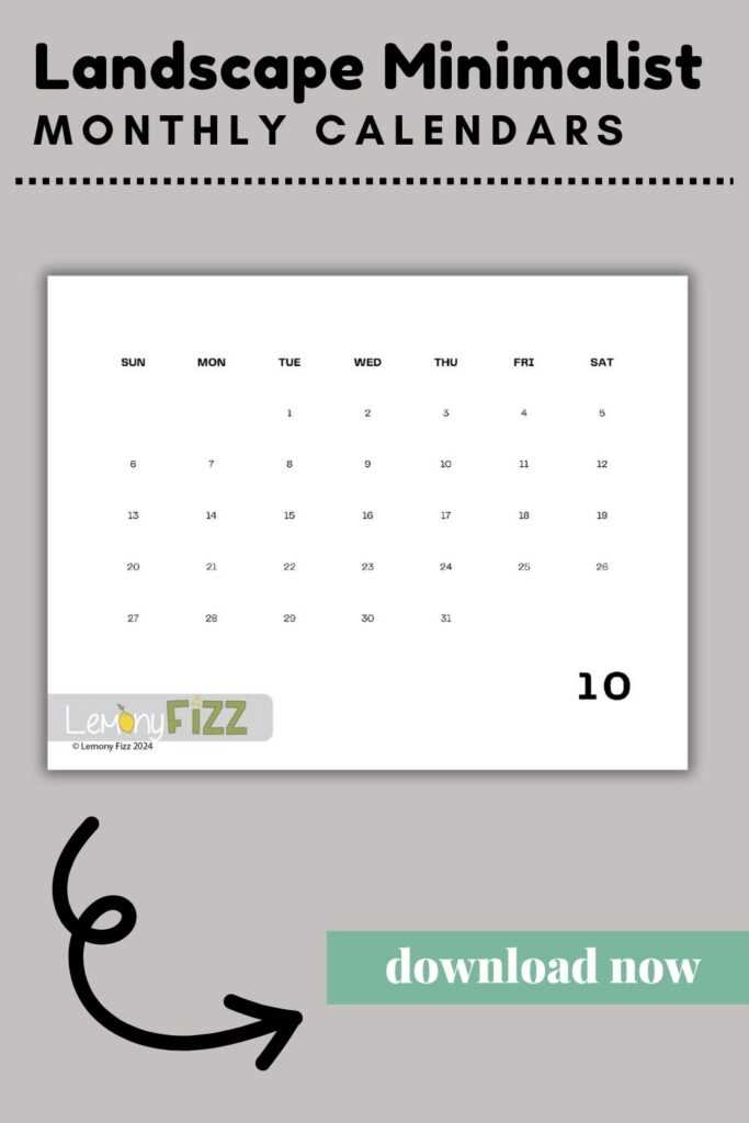 october calendar template printable