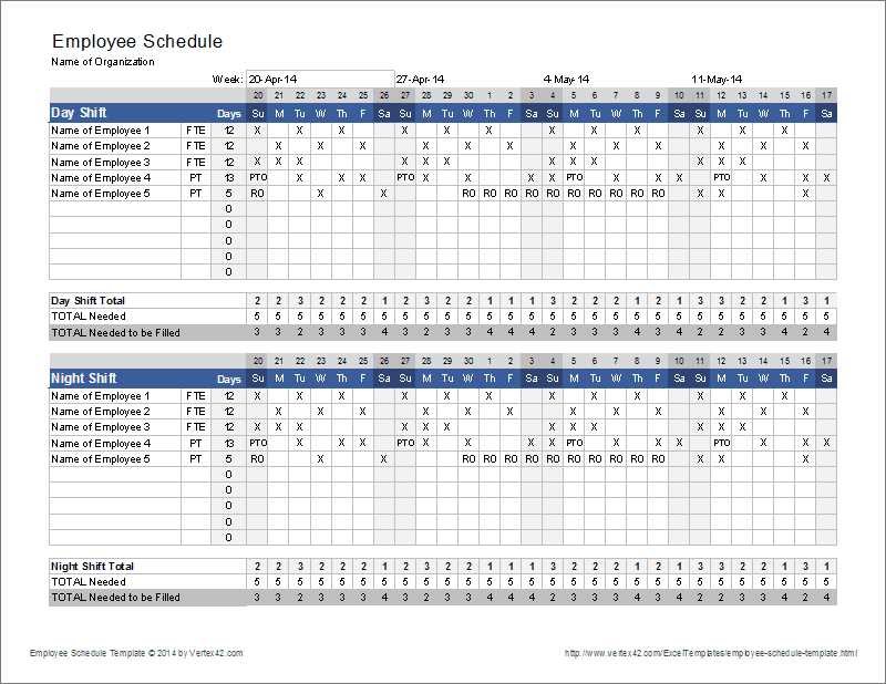 on call rotation calendar template