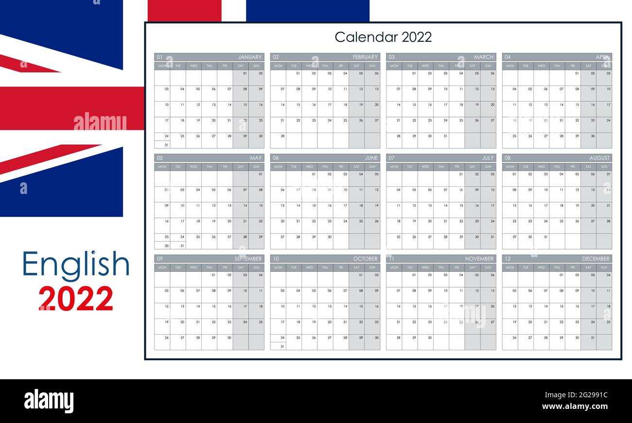 one page annual calendar template