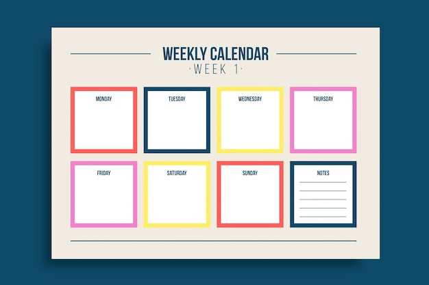 one week calendar template printable