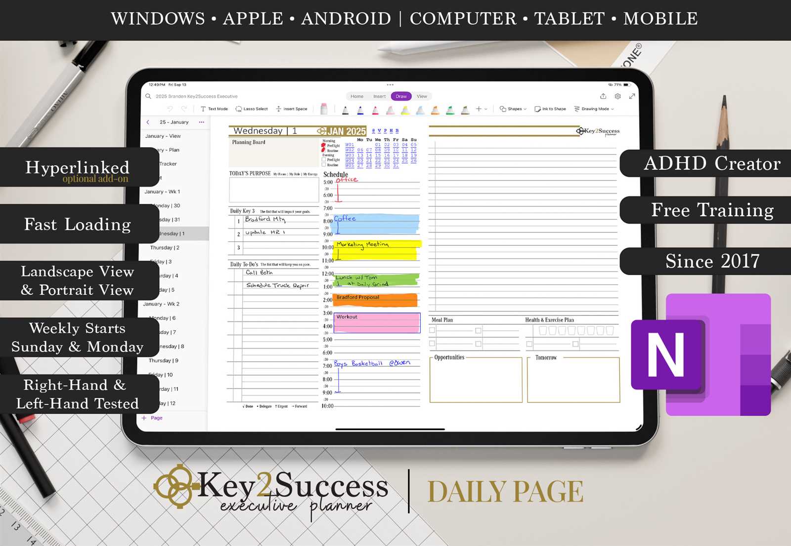 onenote calendar template 2025
