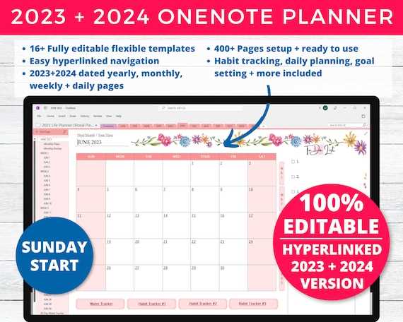 onenote calendar template free