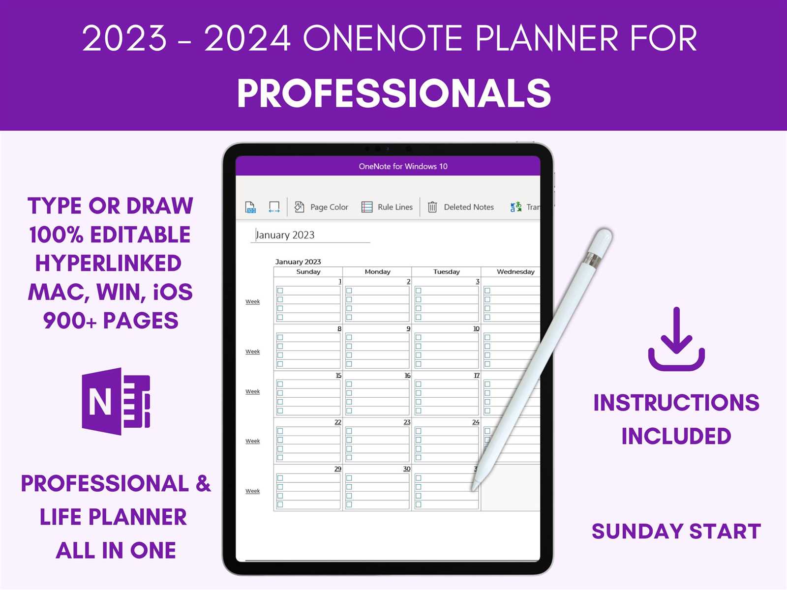 onenote weekly calendar template 2025