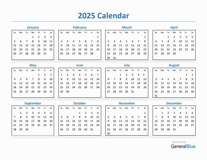 online 2025 calendar template