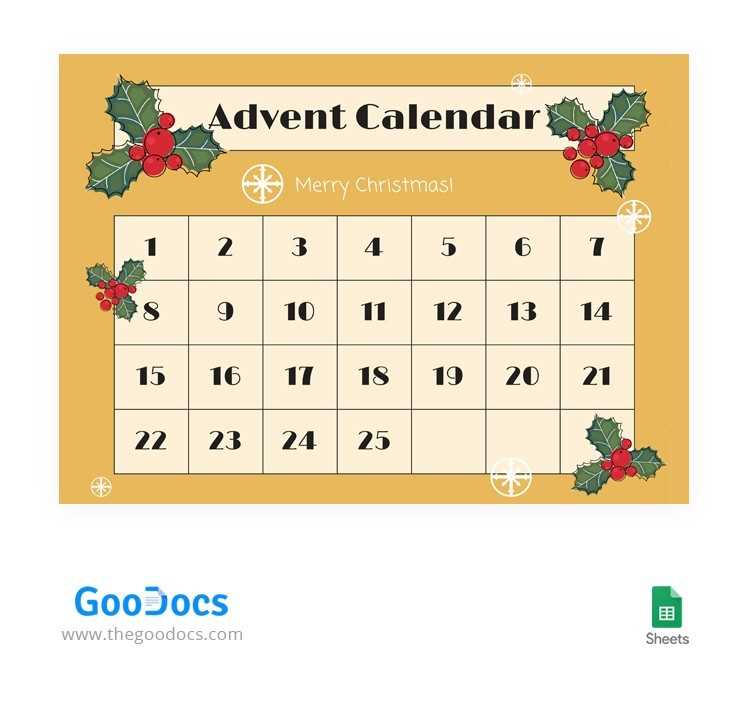 online advent calendar template