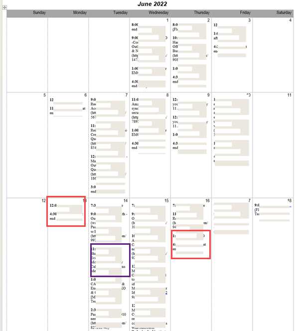 outlook calendar event template