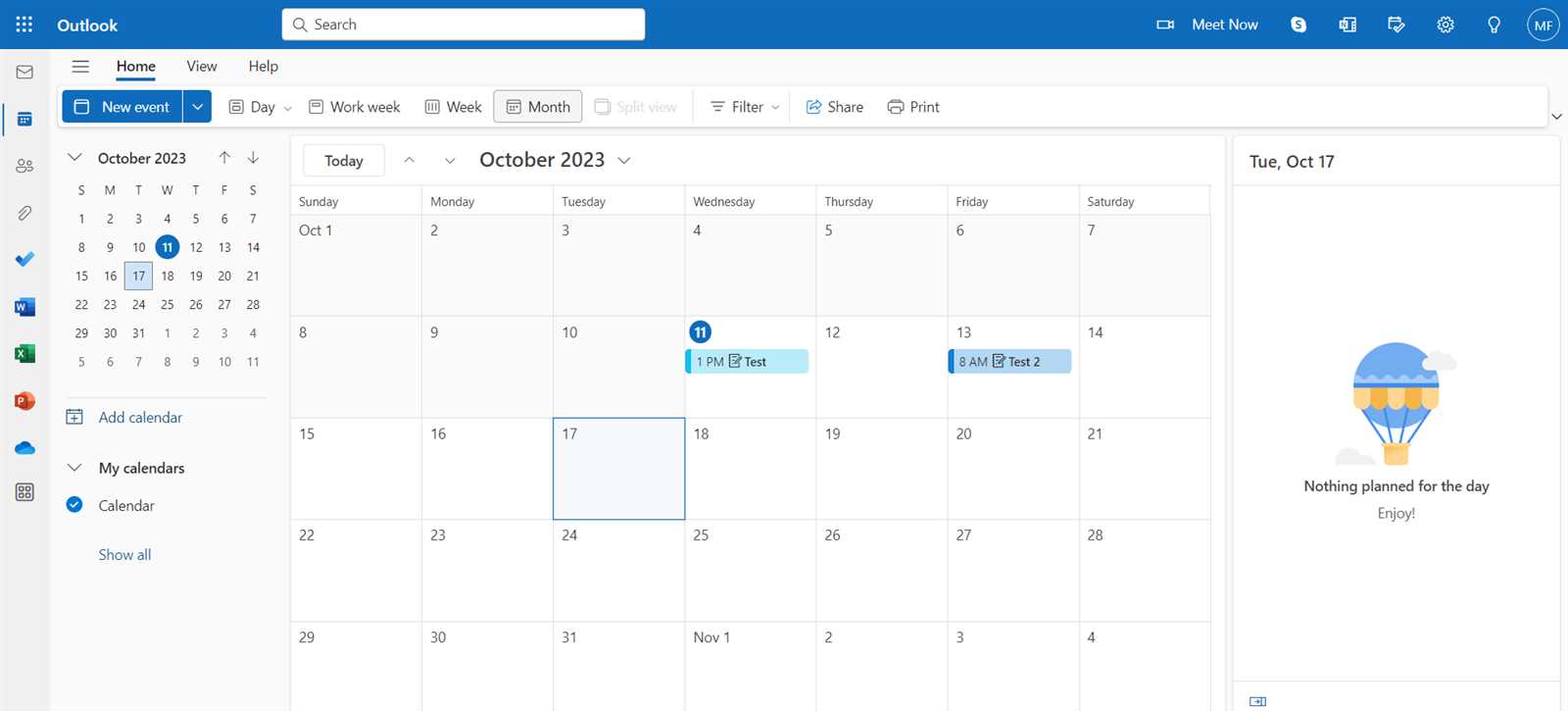 outlook calendar event template