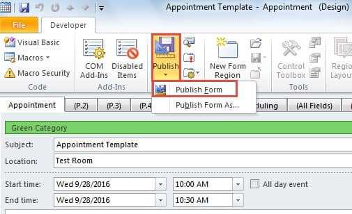 outlook calendar meeting template