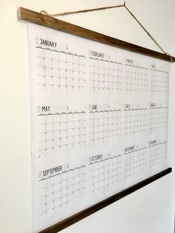 oversized calendar template