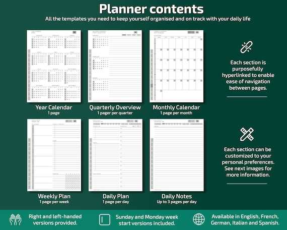 page per day calendar template