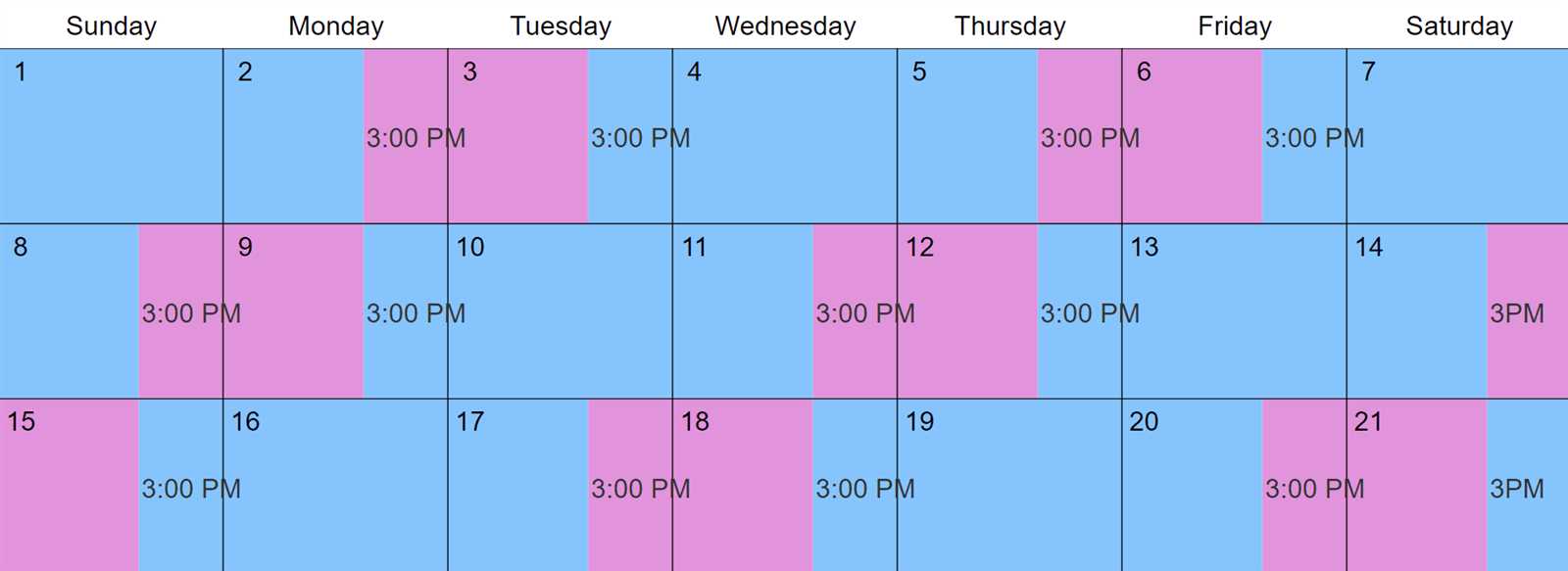 parenting plan calendar template