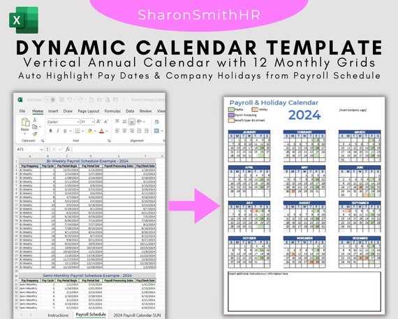 pay calendar template
