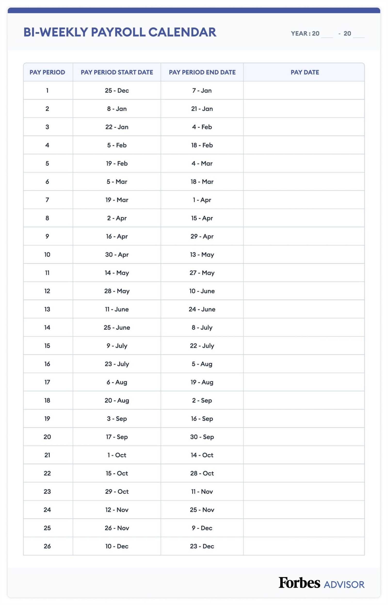 payroll calendar template