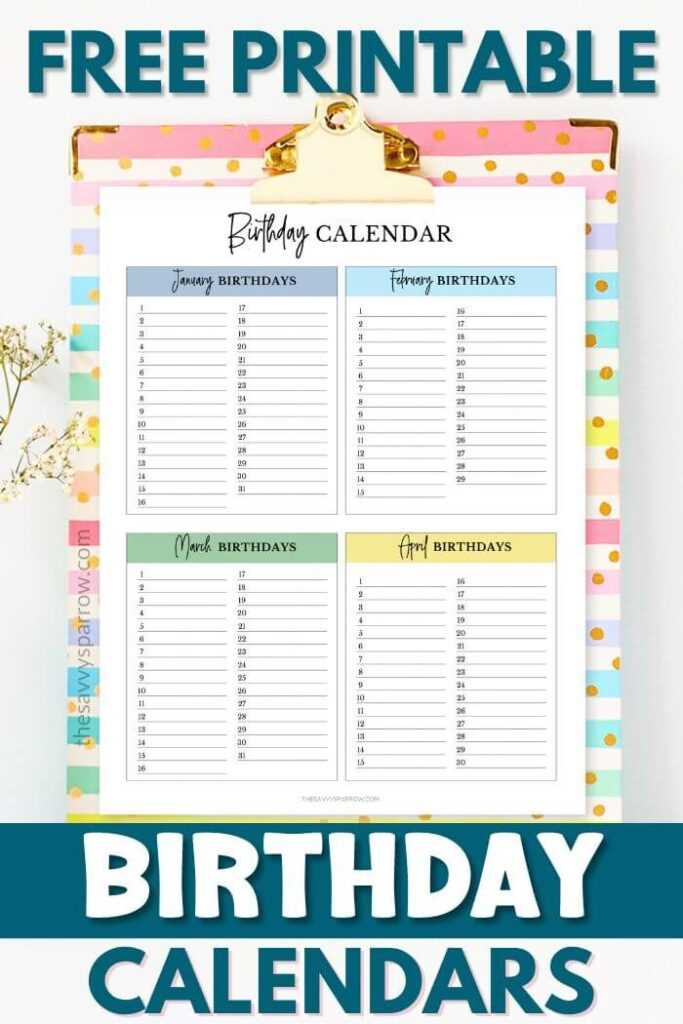 perpetual calendar template