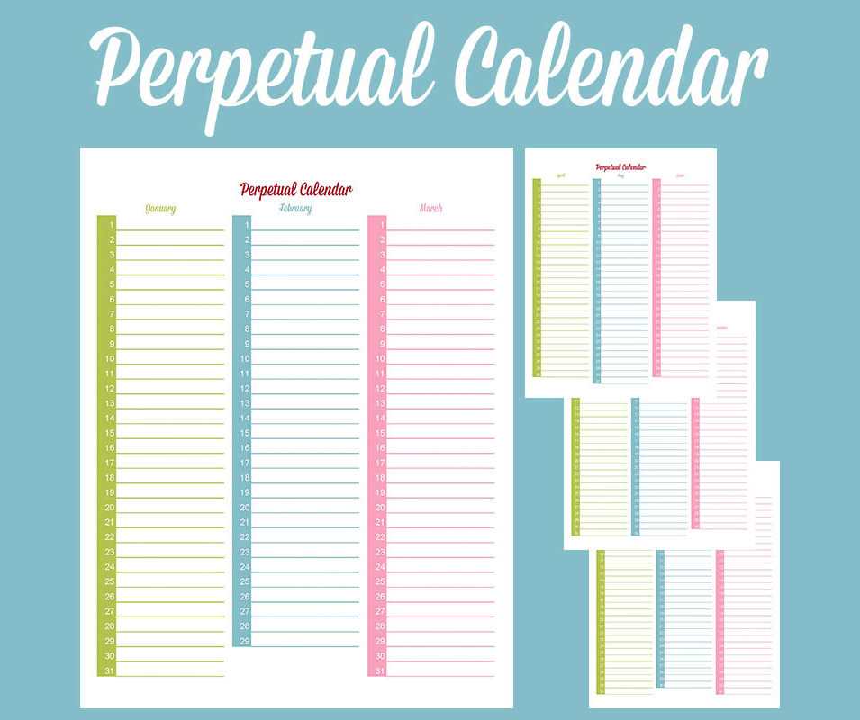 perpetual calendar templates