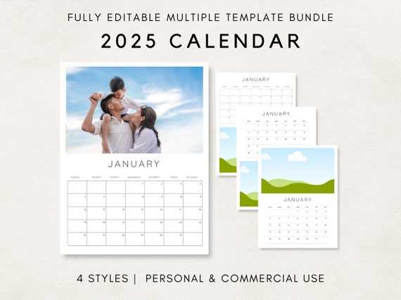 photo calendar templates 2025