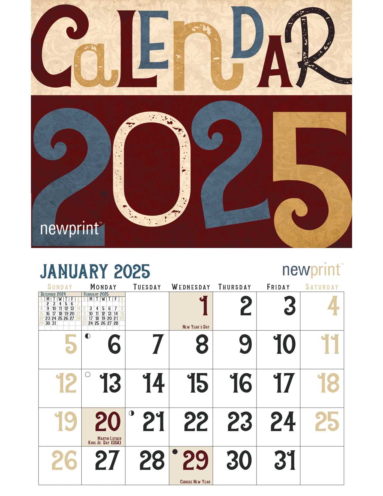 photo wall calendar template