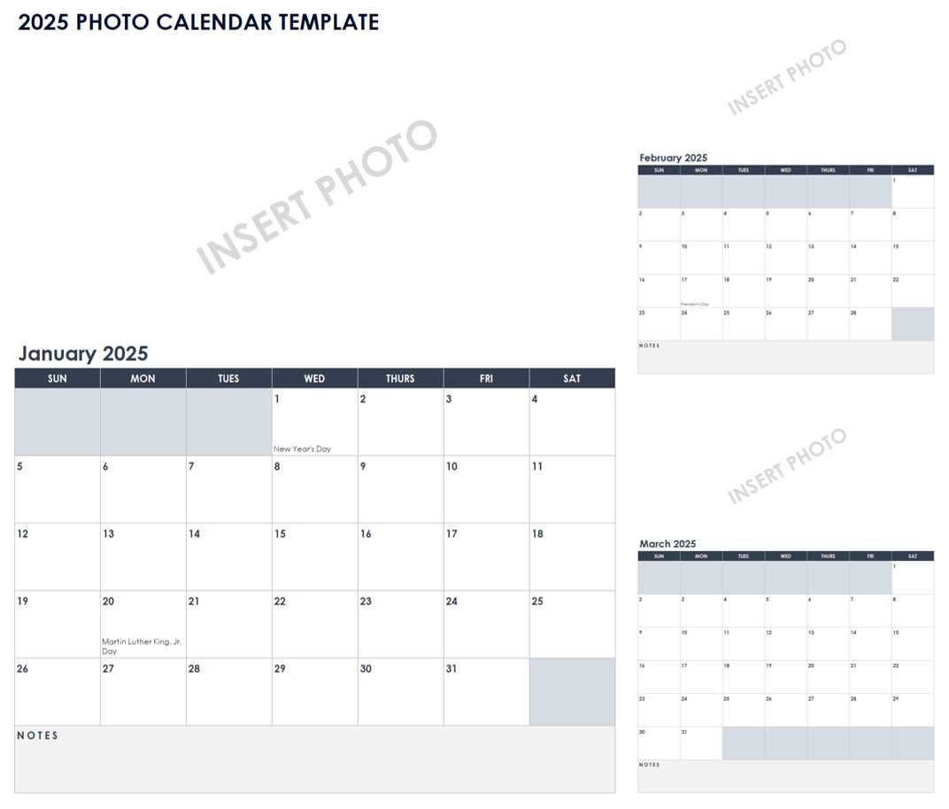 photography calendar template